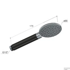 Hotbath Archie Handdouche Rond RVS 316 AR353IX 7 Hotbath Archie Handdouche Rond RVS 316 AR353IX -Hansgrohe Badkamerinterieur Winkel hotbath archie handdouche rond rvs 316 ar353ix tech