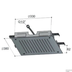 Hotbath Archie Hoofddouche Vierkant Inbouw 38 Cm RVS 316 AR110IX -Hansgrohe Badkamerinterieur Winkel hotbath archie hoofddouche vierkant inbouw 38 cm rvs 316 ar110ix tech