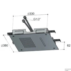 Hotbath Archie Hoofddouche Vierkant Inbouw 38 Cm RVS 316 AR197IX -Hansgrohe Badkamerinterieur Winkel hotbath archie hoofddouche vierkant inbouw 38 cm rvs 316 ar197ix tech