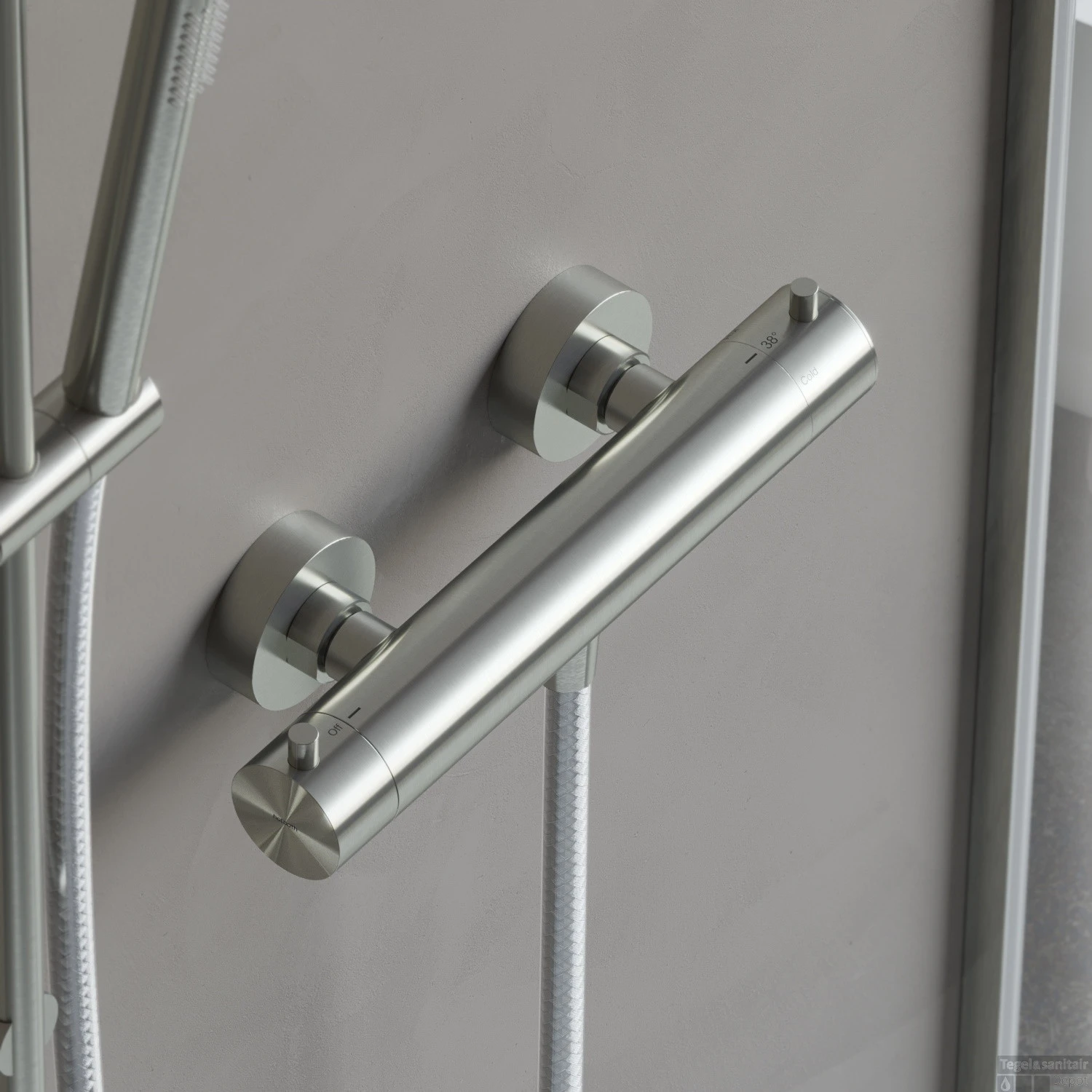 Hotbath Archie Thermostatische Douchemengkraan 1/2”Doucheslang Onderaansluiting RVS 316 AR008IX