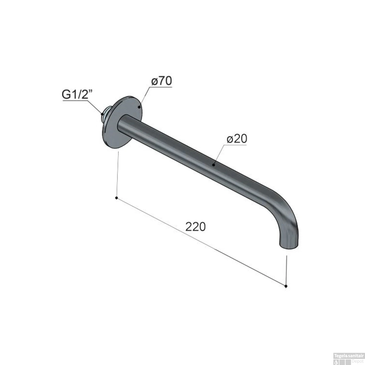 Hotbath Archie Uitloop Lengte 22 Cm RVS 316 AR095-22IX 5 Hotbath Archie Uitloop Lengte 22 Cm RVS 316 AR095-22IX - Afbeelding 3
