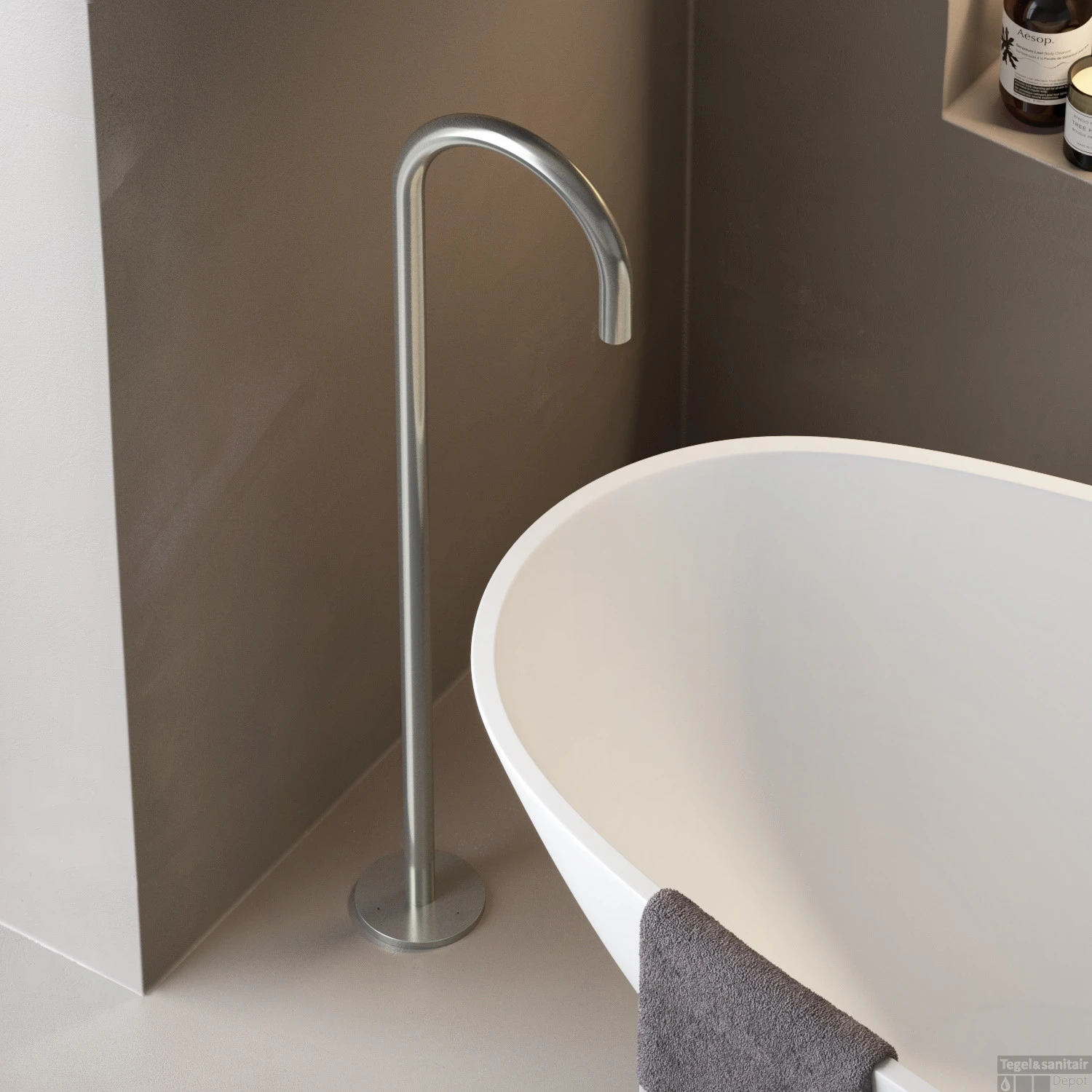 Hotbath Archie Vrijstaande Baduitloop RVS 316 AR076IX 3 Hotbath Archie Vrijstaande Baduitloop RVS 316 AR076IX