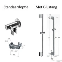 Complete Regendouche Hotbath Get Together IBS2R Inbouwset Met 2 Stopkranen Rond -Hansgrohe Badkamerinterieur Winkel hotbath inbouw regendoucheset keuze glijstangset of wandsteun ibs2r