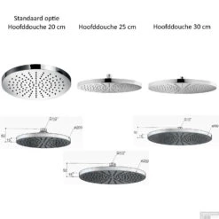 Complete Regendouche Hotbath Get Together IBS2R Inbouwset Met 2 Stopkranen Rond -Hansgrohe Badkamerinterieur Winkel hotbath inbouw regendoucheset keuze hoofddouche 20 25 30 cm ibs2r