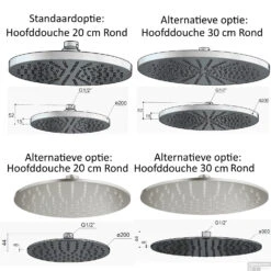Complete Regendouche Hotbath Archie Opbouwset Met Thermostaat -Hansgrohe Badkamerinterieur Winkel hotbath inbouw regendoucheset keuze hoofddouche 20 30 cm dun of dik sds30
