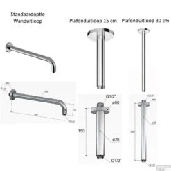 Complete Regendouche Hotbath Get Together IBS2R Inbouwset Met 2 Stopkranen Rond -Hansgrohe Badkamerinterieur Winkel hotbath inbouw regendoucheset keuze wanduitlaat of plafonduitlaat ibs2r