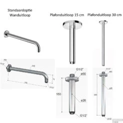 Complete Regendouche Hotbath Get Together IBS6A Inbouwset Met 2-Weg Stop Omstel Rond -Hansgrohe Badkamerinterieur Winkel hotbath inbouw regendoucheset keuze wanduitlaat of plafonduitlaat ibs6a