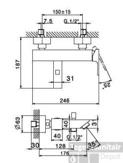 Huber Advant Bad/douche Mengkraan Chroom AD.000130.21