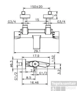 Huber Advant Bad/douche Thermostaatkraan Chroom AD.T21010.21