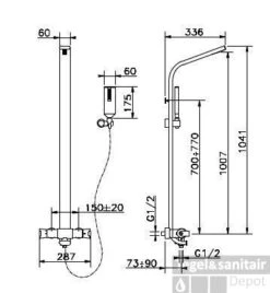Huber Atelier Douchekolom Met Thermostaatkraan RVS 290.AT01H.NS