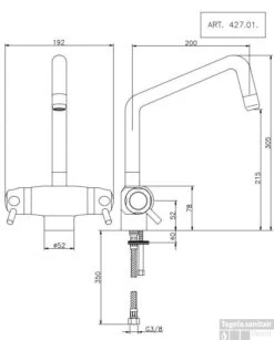 Huber Clinic Plus Thermostatische Keukenkraan Chroom 427.01H.CR