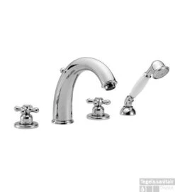 Huber Croisette 4-gats Badmengkraan Chroom 262CS01HCR -Hansgrohe Badkamerinterieur Winkel huber croisette 4 gats badmengkraan chroom 262cs01hcr 1