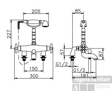 Huber Croisette Badkraan Met Thermostaat Chroom 197CS01HCR 3 Huber Croisette Badkraan Met Thermostaat Chroom 197CS01HCR