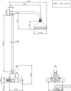 Huber Croisette Douchecombinatie Chroom/Goud 591CS01HCA -Hansgrohe Badkamerinterieur Winkel huber croisette douchecombinatie chroomgoud 591cs01hca 1