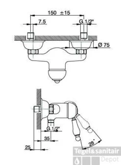 Huber Croisette Douchemengkraan Chroom CM.000440.21 -Hansgrohe Badkamerinterieur Winkel huber croisette douchemengkraan chroom cm00044021 1