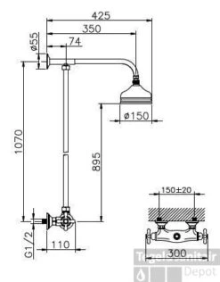 Huber Croisette Thermostatische Doucheset Chroom 391.CS01H.CR