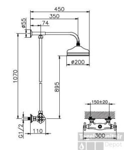 Huber Croisette Thermostatische Doucheset Chroom 391.CS21H.CR