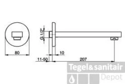 Huber Dado Cascade Baduitloop Wandmontage Chroom DC.000240.21