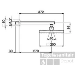 Huber Dado Hoofddouche Met Muurarm Chroom SS.013290.21 -Hansgrohe Badkamerinterieur Winkel huber dado hoofddouche met muurarm chroom ss01329021 1