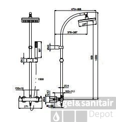 Huber Kiruna Douchekolom Met Thermostaat Chroom 790Q.KR21H.CR