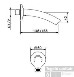 Huber Kyoto Baduitloop Chroom 64.10H.CR