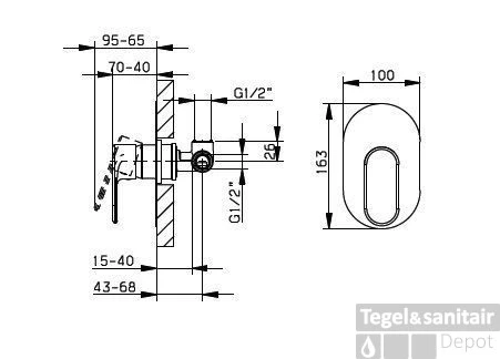 Huber Levity Douchemengkraan Chroom LY.000300.21 3 Huber Levity Douchemengkraan Chroom LY.000300.21