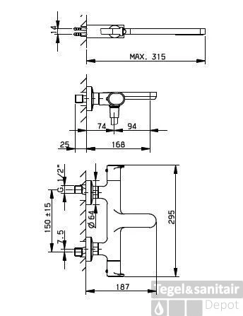 Huber Levity Douchethermostaat Met Handdoucheset Chroom LY.D21010.21 3 Huber Levity Douchethermostaat Met Handdoucheset Chroom LY.D21010.21