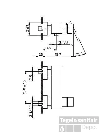 Huber Soft Douchemengkraan Chroom SF.000441.21 3 Huber Soft Douchemengkraan Chroom SF.000441.21
