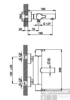 Huber Soft Thermostatische Badkraan Chroom SF.T21010.21 -Hansgrohe Badkamerinterieur Winkel huber soft thermostatische badkraan chroom sft2101021 1