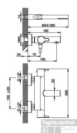 Huber Soft Thermostatische Badkraan Chroom SF.T21010.21 -Hansgrohe Badkamerinterieur Winkel huber soft thermostatische badkraan met douchegarnituur chroom sfd2101021 1