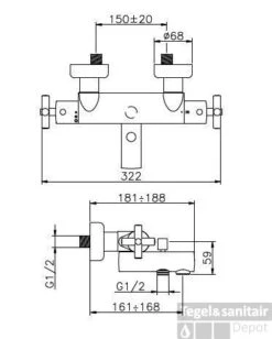 Huber Suite Opbouw Badthermostaat 23201NFHNS