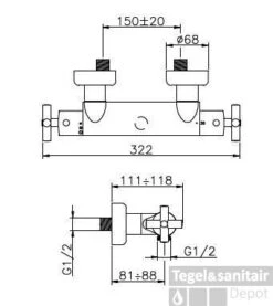 Huber Suite Opbouw Douchethermostaat 23001NFHCR -Hansgrohe Badkamerinterieur Winkel huber suite opbouw douchethermostaat 23001nfhcr 0
