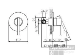 Huber Tratto Douchemengkraan Chroom TT.0003000.21 -Hansgrohe Badkamerinterieur Winkel huber tratto douchemengkraan chroom tt000300021 1