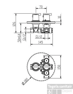 Huber Tratto Douchethermostaatkraan Chroom 869.01H.CR