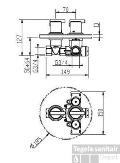 Huber Tratto Douchethermostaatkraan Inbouw Chroom 869.51H.CR