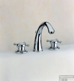 Wastafelmengkraan Huber Victorian 3 Gats 164VT01HCA Chroom-Goud