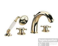 Huber Victorian 4 Gats Thermostatische Badkraan Met Douchegarnituur Chroom-Goud 162VT01HCA -Hansgrohe Badkamerinterieur Winkel huber victorian 4 gats thermostatische badkraan met douchegarnituur chroom goud 162vt01hca 1