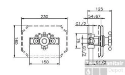 Huber Victorian Inbouw Thermostaatkraan Chroom 255.01H.CR