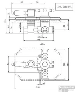 Huber Victorian Inbouw Thermostaatkraan Chroom 25901HCR -Hansgrohe Badkamerinterieur Winkel huber victorian inbouw thermostaatkraan chroom 25901hcr 1