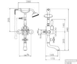 Huber Victorian Thermostatische Badkraan Met Douchegarnituur Chroom-Goud 198VT01HCA -Hansgrohe Badkamerinterieur Winkel huber victorian thermostatische badkraan met douchegarnituur chroom goud 198vt01hca 0