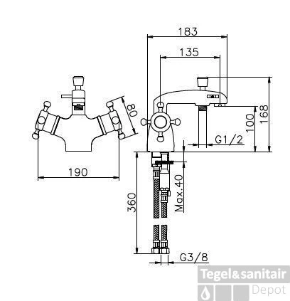 Huber Victorian Thermostatische Badkraan Voor Badrandmontage Chroom 107.VT01H.CR 3 Huber Victorian Thermostatische Badkraan Voor Badrandmontage Chroom 107.VT01H.CR