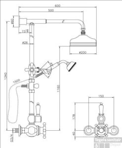 Huber Victorian Thermostatische Doucheset RVS 590.VN21H.AC