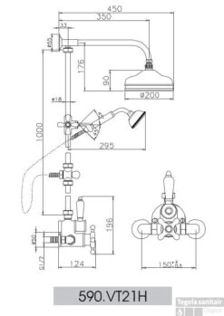 Huber Victorian Thermostatische Doucheset Chroom 590VT21HCR