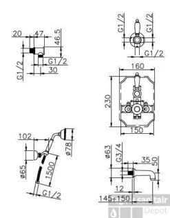 Huber Victorian Thermostatische Inbouw Doucheset Chroom 915.VT01H.CR -Hansgrohe Badkamerinterieur Winkel huber victorian thermostatische inbouw doucheset chroom 915vt01hcr 1