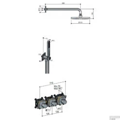 Complete Regendouche Thermostatische Hotbath Gal IBSGL70 Inbouwset Met 2 Stopkranen -Hansgrohe Badkamerinterieur Winkel ibsgl70 tech