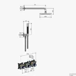 Complete Thermostatische Regendouche Hotbath Cobber X Inbouwset 2 Stopkranen Rond -Hansgrohe Badkamerinterieur Winkel ibsx70 tech