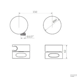 Inbouw Badkraan 2-Wegs GRB InCool Ø80 Mm Messing Inox -Hansgrohe Badkamerinterieur Winkel inbouw badkraan 2 wegs grb incool 80 mm messing inox tech