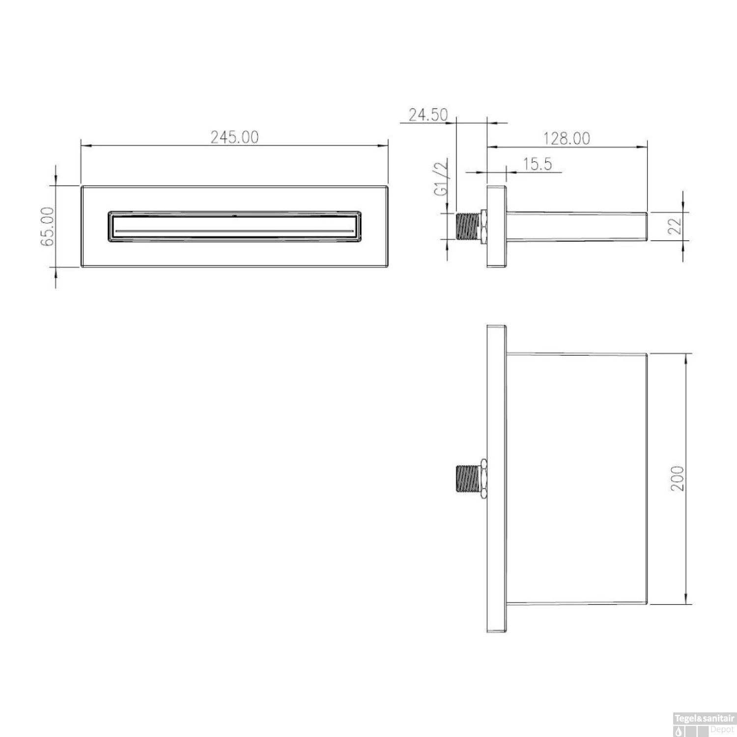 Inbouw Baduitloop Boss & Wessing Ultra Met Waterval Uitloop Chroom 4 Inbouw Baduitloop Boss & Wessing Ultra Met Waterval Uitloop Chroom - Afbeelding 2