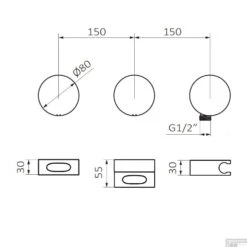 Inbouw Badkraan GRB InCool Thermostatisch Messing Chroom -Hansgrohe Badkamerinterieur Winkel inbouw badkraan grb incool thermostatisch messing chroom tech