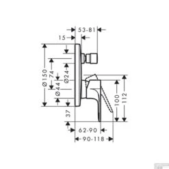 Inbouw Badmengkraan HansGrohe Rebris E Eengreeps Voor IBox Universal Chroom -Hansgrohe Badkamerinterieur Winkel inbouw badmengkraan hansgrohe rebris e eengreeps voor ibox universal tech